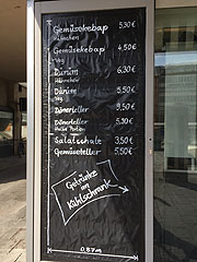 provisorisch noch ist die Speisekarte... (©Foto. Martin Schmitz)